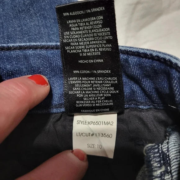 Kut From The Kloth High Rise Straight Ankle Jeans, Dark Wash, Raw Hem, Sz 10 EUC - Picture 9 of 11